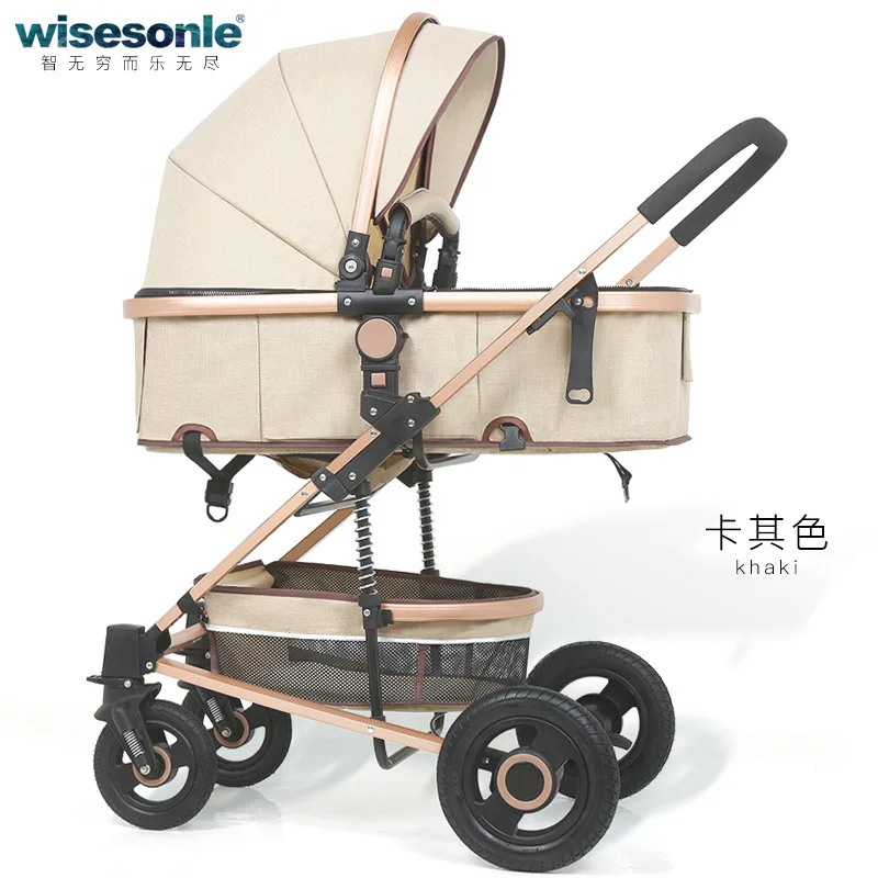 

2 In 1 High Landscape Baby Stroller Can Sit and Lie Shock Absorber Folding Trolley Baby Carriage