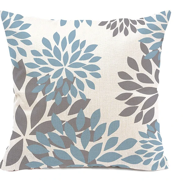 45x45cm Lake Blue White Geometric Polyester Pillowcase Sofa Cushion Cover Home Decoration Pillows Case images - 6