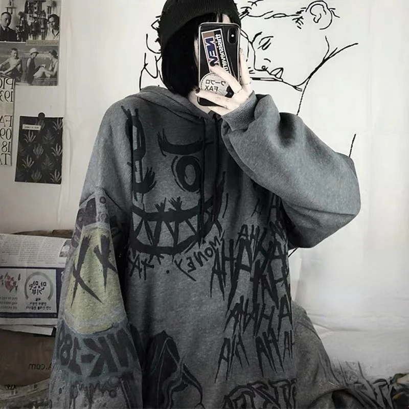 

Streetwear Hoodie Women Grunge Y2k Style Hooded Sweatshirt Stranger Things Essentials Hoodies Woman Designer Vintage Skeleton