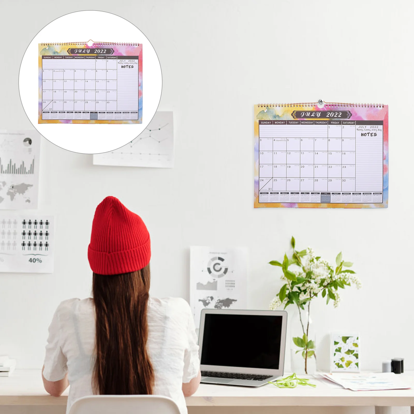 

Calendar Wall 2022 Planner Hanging 2023 Monthly Year Office Organizer Planning Memo Paper Laminated Schedule Month 12 List Do