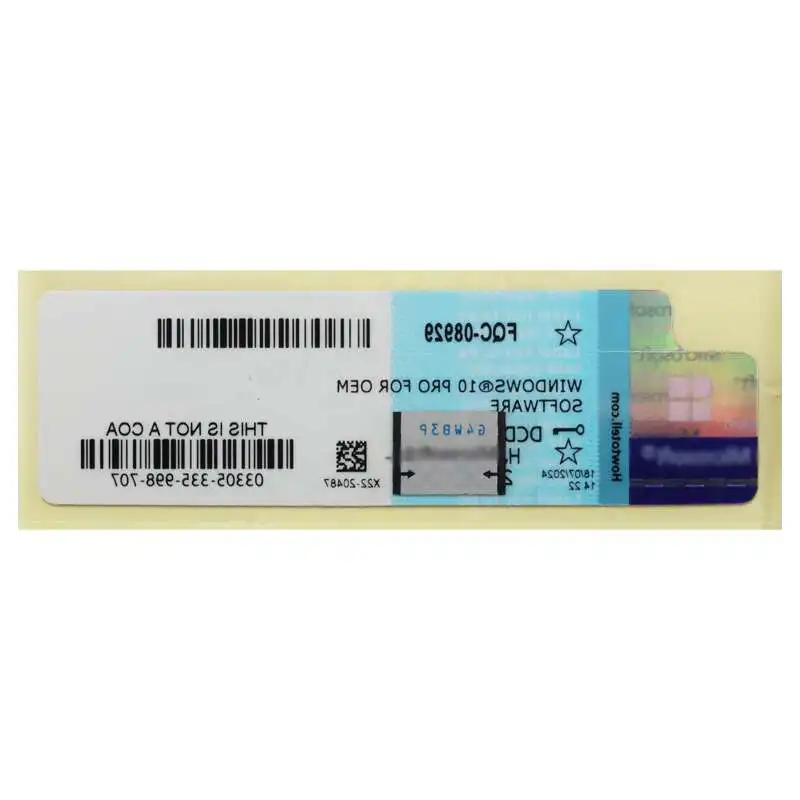 1pcs WIN10 Pro COA License OEM Key Stickers 100% activated in one code ...