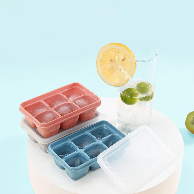 

6 Grid Big Ice Cube Mold Food Grade Silicone Square Ice Cubes Mould Tray DIY Homemade Ice-cream Maker Kitchen Accessories Tools