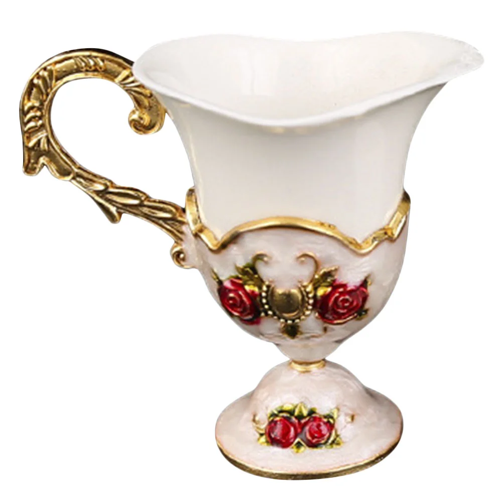 

Retro Cup Embossed Cup European Style Cup Decorative Water Cup with Handle