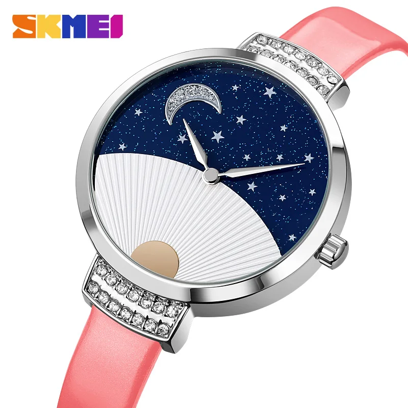 

SKMEI Fashion Starry Sky Dial Design Women Ladies Quartz Wristwatches Casual Female Clock Waterproof Watch Relogio Feminino