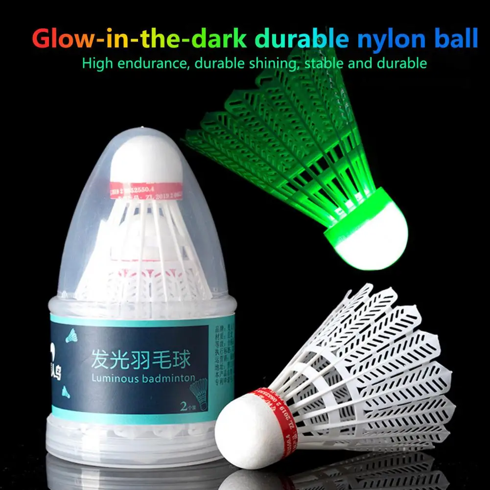

2Pcs Flight Stability Vibration Damping Entertainment Night Glow LED Shuttlecocks Luminous Badmintons Sport Supplies