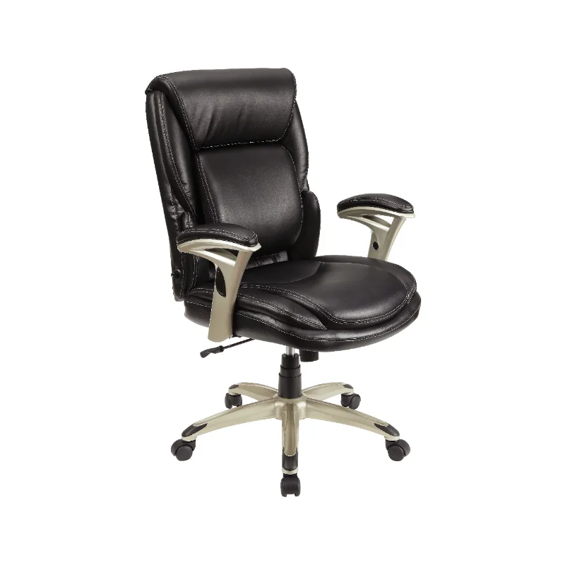 

Фирменная поясничная опора, офисное кресло с высокой спинкой, черная скрепленная кожа