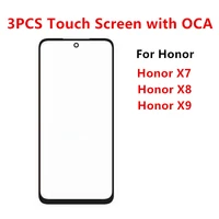 3pcs front screen for honor x9 x8 x7 touch panel lcd display out glass replace repair part oca