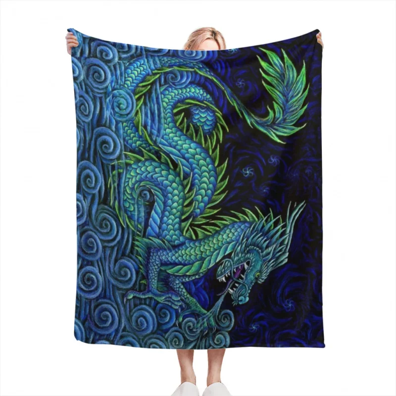 

Azure Throw Blanket Soft Flannel Fleece Warm Blanket Bed Couch Camping Travel