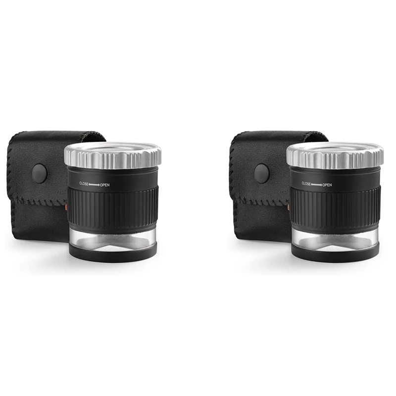 

Big Deal 2Pcs Loupe Magnifier 30X Magnifier Illuminated Adjustable Focal Length Desktop Magnifier With 6 Lights