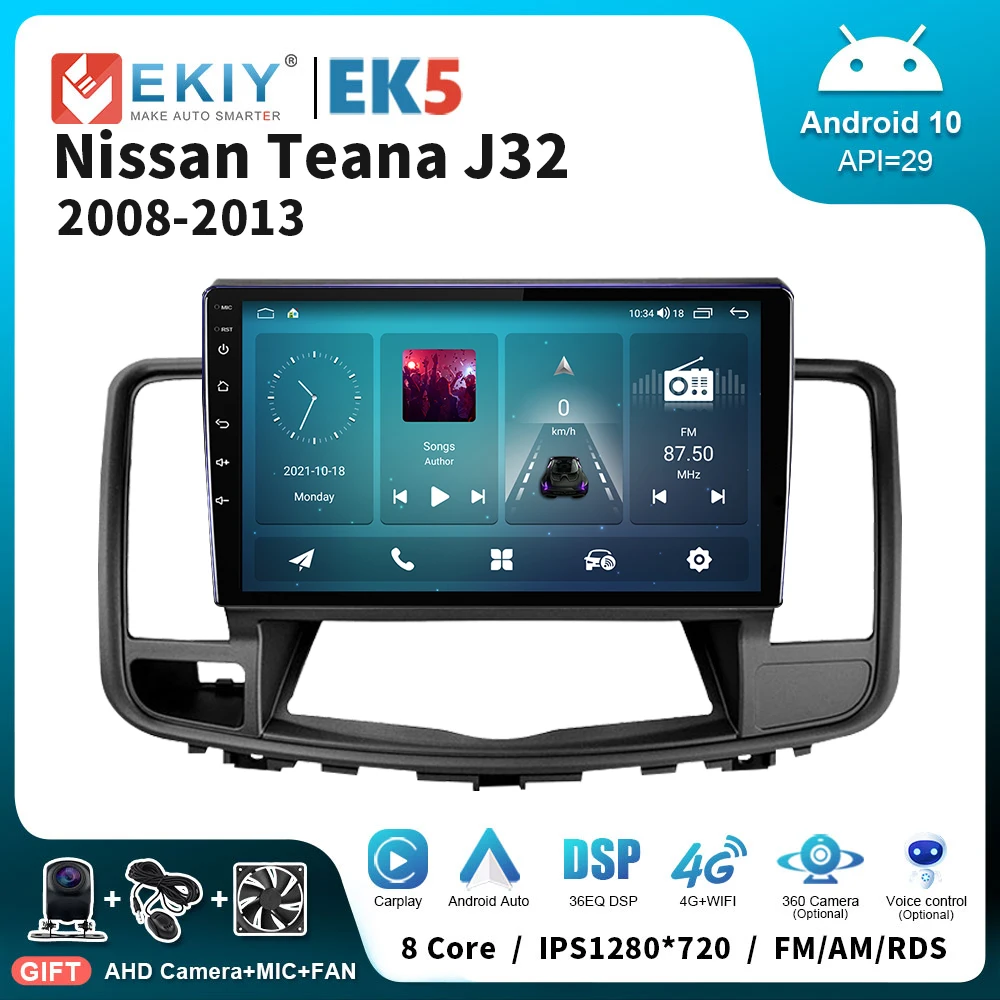 

EKIY EK5 Android Stereo Car Radio For Nissan Teana J32 2008-2013 10" HD Touch Screen Multimedia Player Carplay GPS Tape Recorder