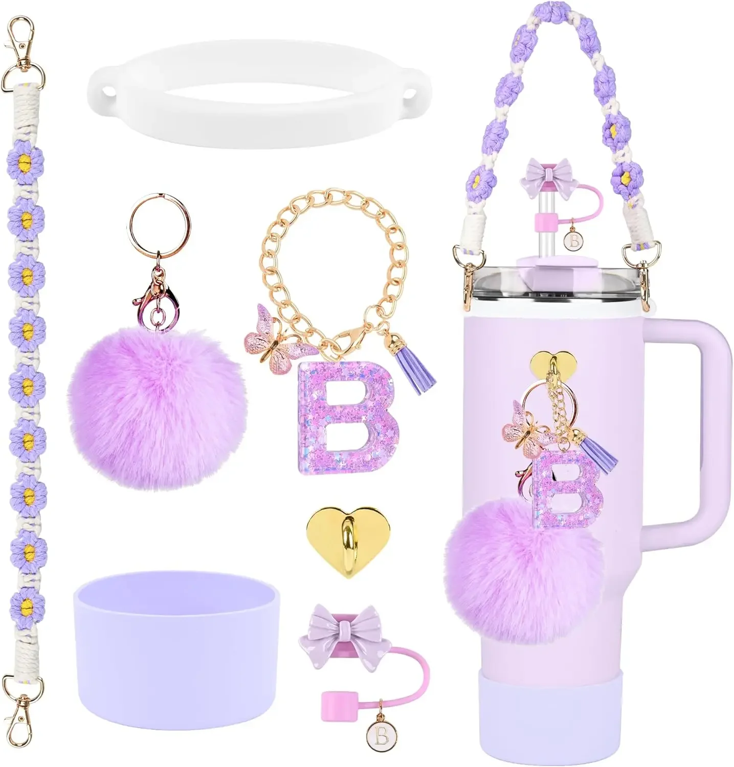 

Набор аксессуаров для чашки Стэнли 7 предметов фиолетовый