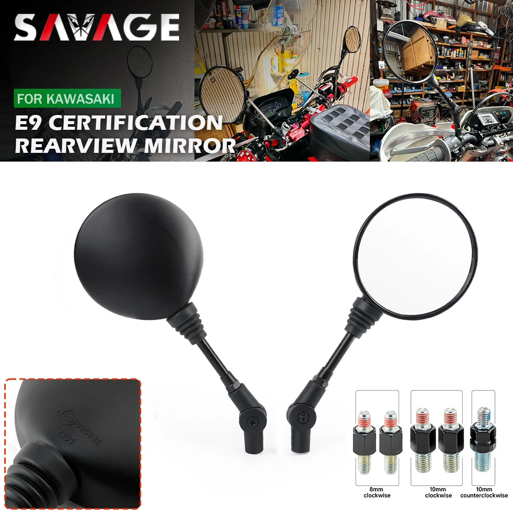 

Мотоциклы E9 Зеркала заднего вида 8 мм/10 мм для KAWASAKI KX KLX KLR Honda XR CR CRF Suzuki DR-Z RM Yamaha YZ WR TTR XT XR400 XR600