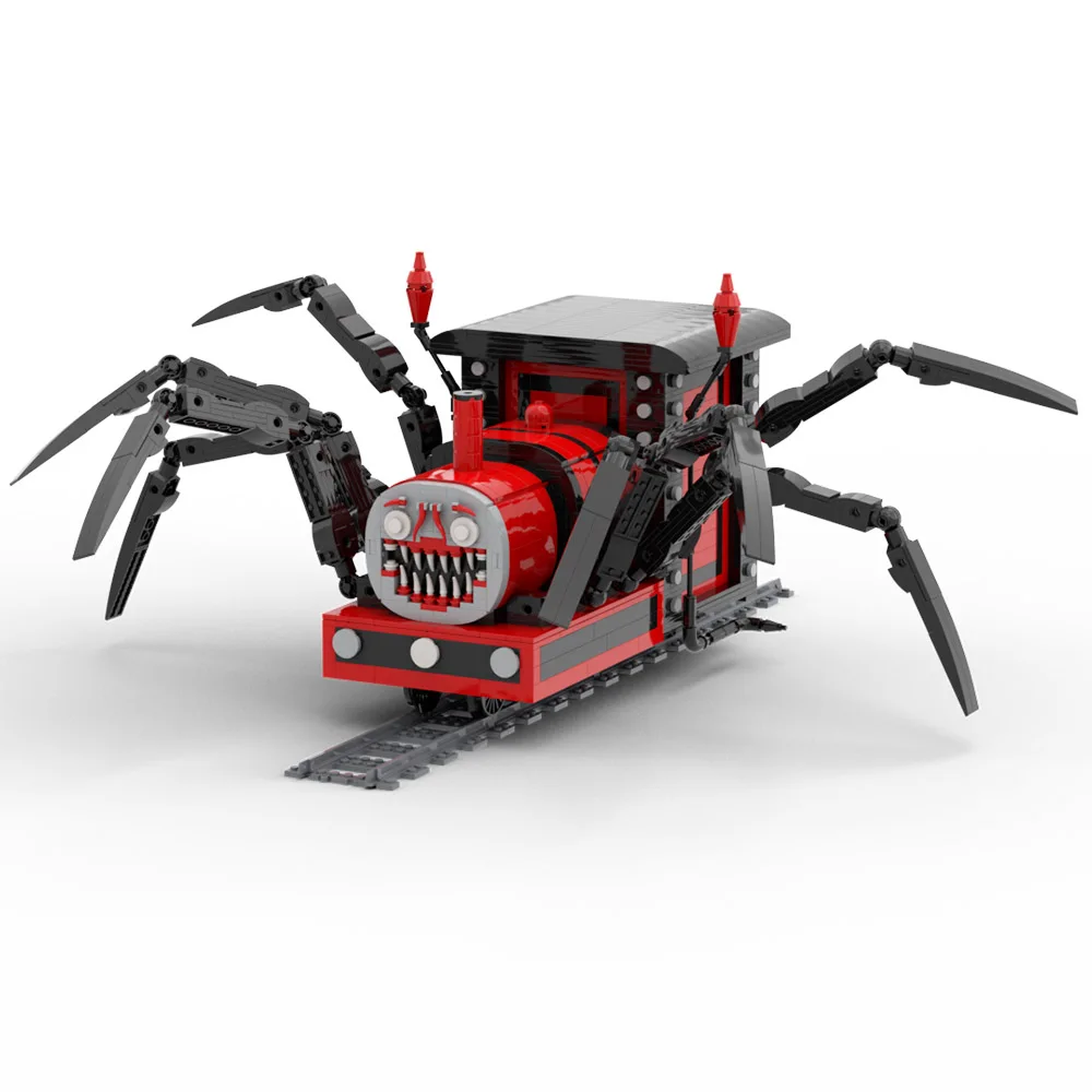 Фото BuildMoc, игра ужасов, чоо-ЧОО, Чарльз, набор строительных блоков, паук, поезд, железнодорожный трек, фигурки животных, кирпичи, игрушки, подарки н... №3