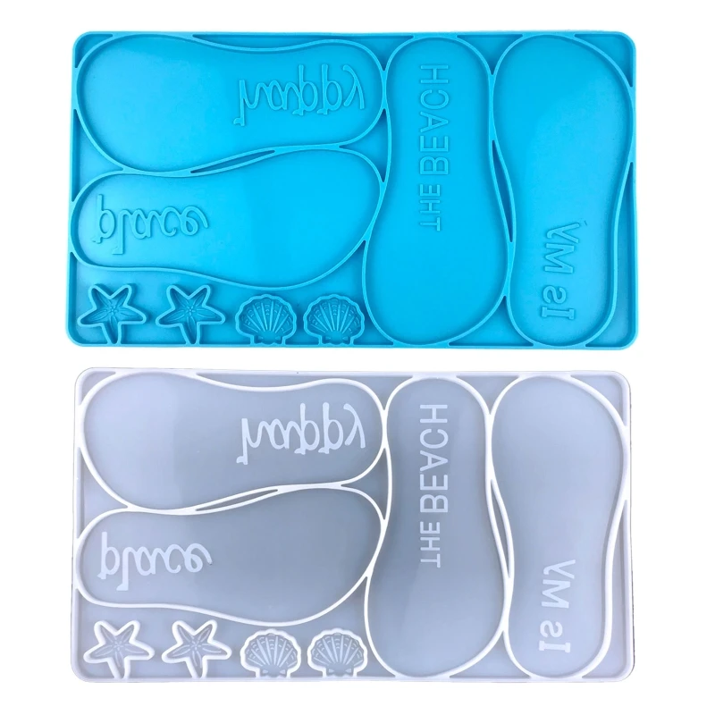 

Beach Slipper Shape Silicone Mold Charms Ornament Casting Molds Wall Hanging
