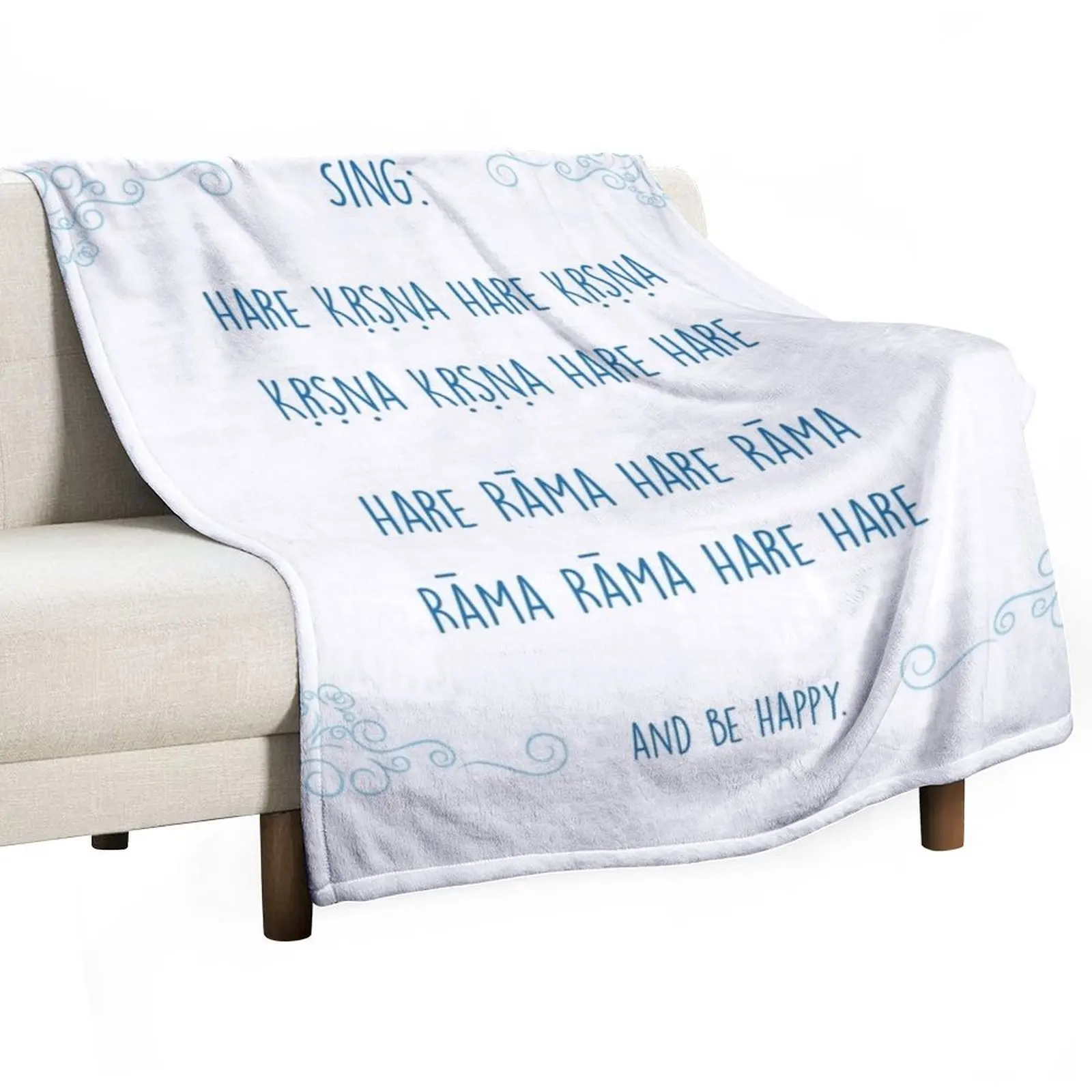 Hare Krishna Movement Mantra синее плюшевое одеяло