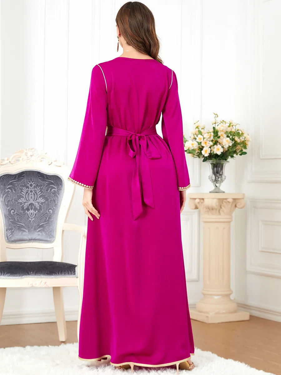 Women's 2023 Prayer Party Muslim Abaya Turkey Indian Abaya Arab Dubai Fashionable Elegant Embroidered Chiffon Gown Dress