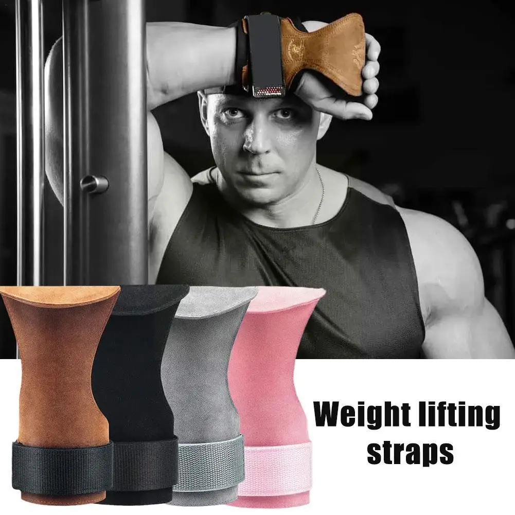 

Cowhide Gym Gloves Grips Anti-Skid Weight Power Belt Fitness Protection Belt Pads Palm Gloves Lifting Workout Crossfit Dead O8Q5