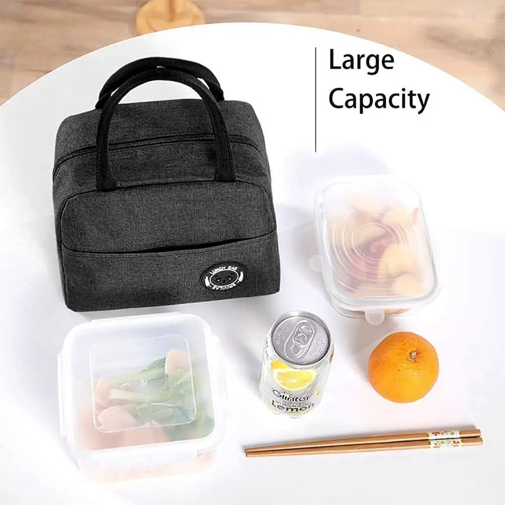 Thermal Insulated Bag Lunch Box Lunch Bags Women Portable Fridge Bag Tote Cooler Handbags Flower Color Letter Print Food Bag images - 6
