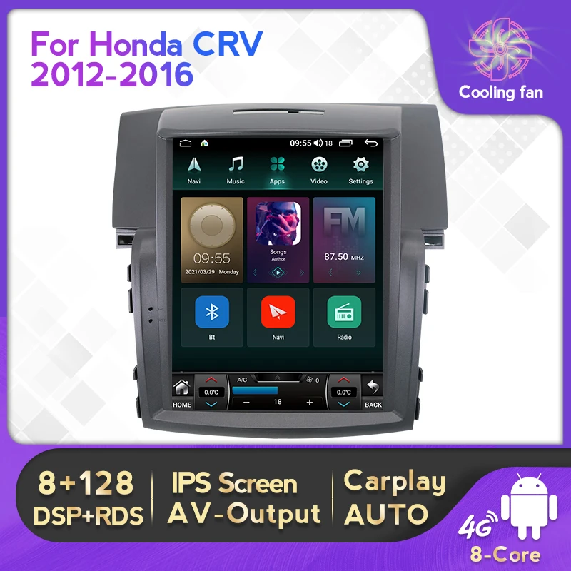NaviFly для Honda CRV CR-V 4 RM RE 2011-2015 Tesla style screen Android Car Radio Multimedia Video Player GPS навигация |