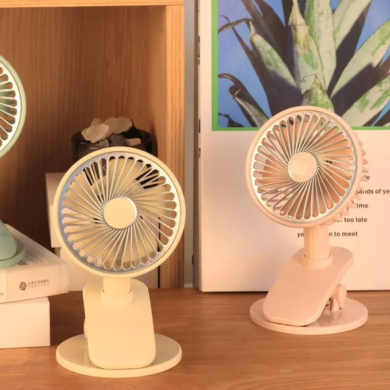 Минималистичный настольный мини-вентилятор с зажимом и USB-зарядкой для