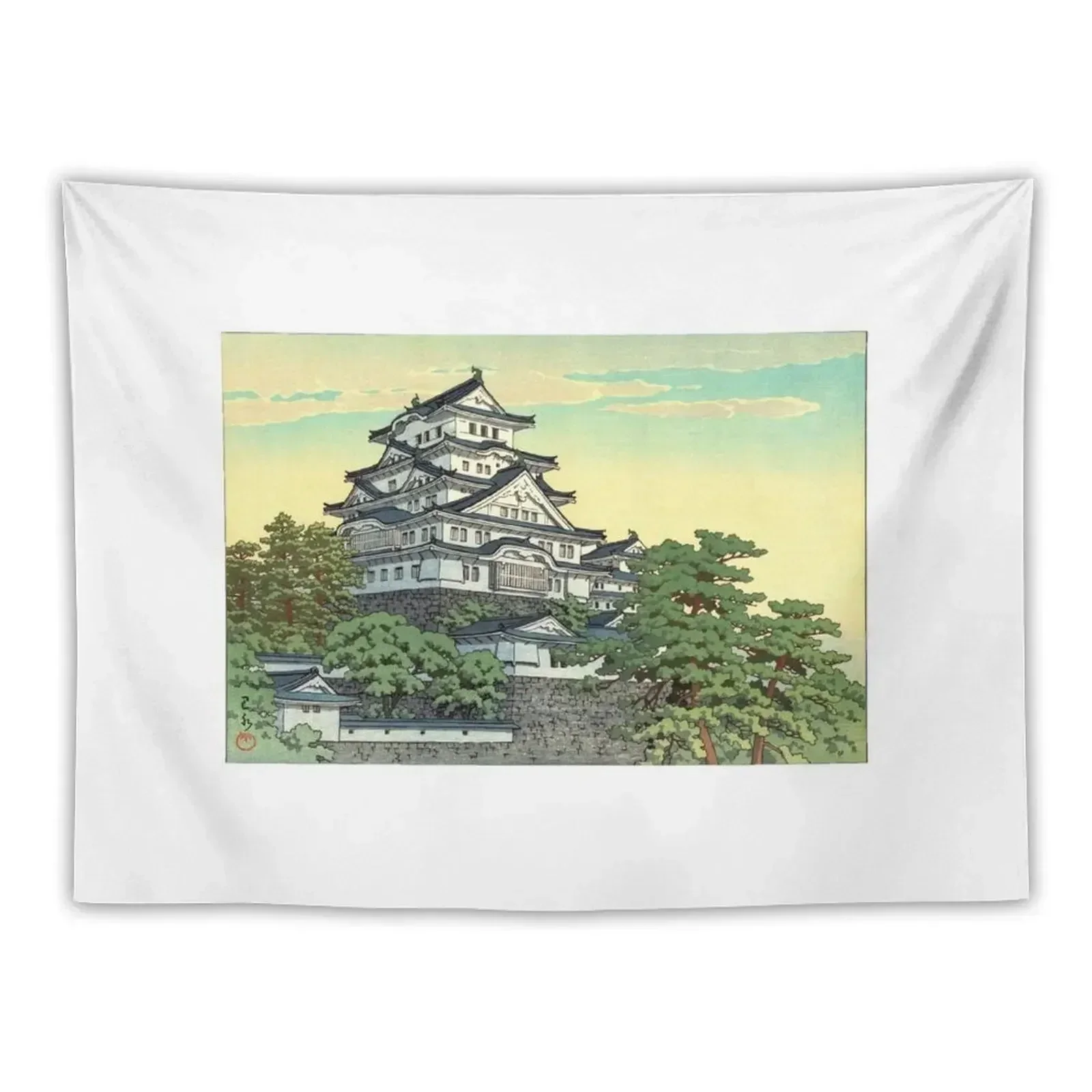Kawase Hasui Pacific Transport Lines Himeji Castle Гобелен Украшения для спальни Аксессуары домашнего