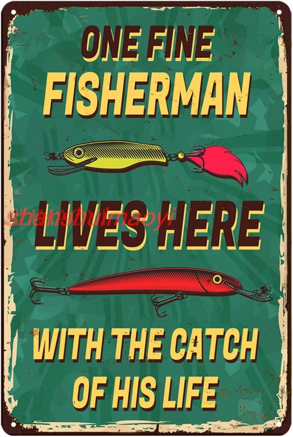 Жестяная вывеска &quotОдин изысканный рыбак&quot