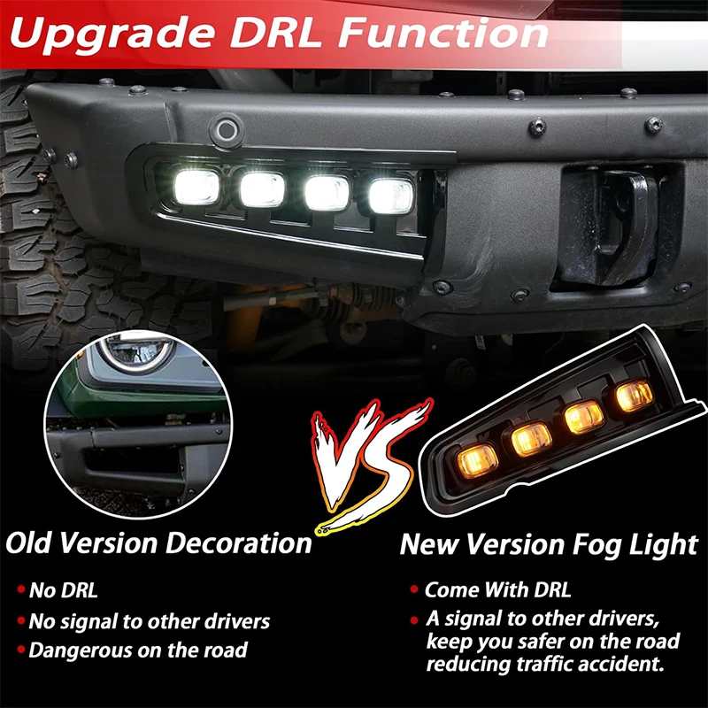 Дневные ходовые огни для Ford Bronco 2021 2022 2023 противотуманные фары Передний фонарь