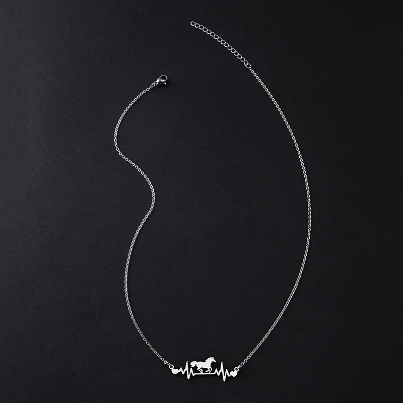 Ожерелье Heartbeat Horse из нержавеющей стали Suteyi для женщин