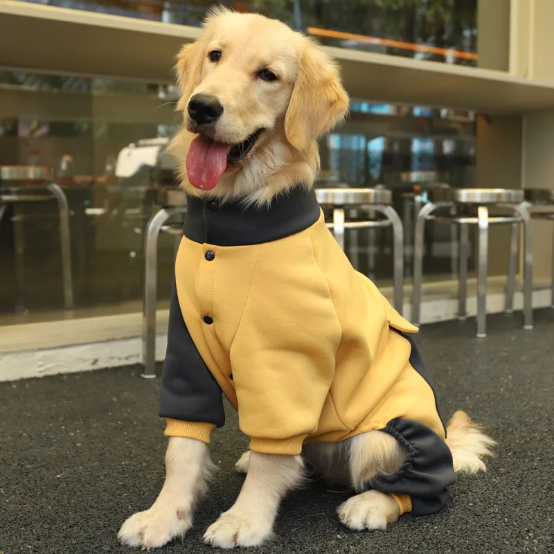 

Large Dog Hoodies Clothes Winter Outdoor Dog Sweater Labrador Retriever Golden Retriever Anti-fly Dog Hair Big Dog Coat