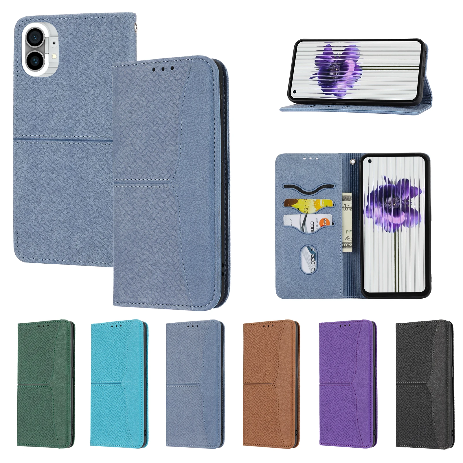 Кожаный противоударный флип-кошелек для телефона 1