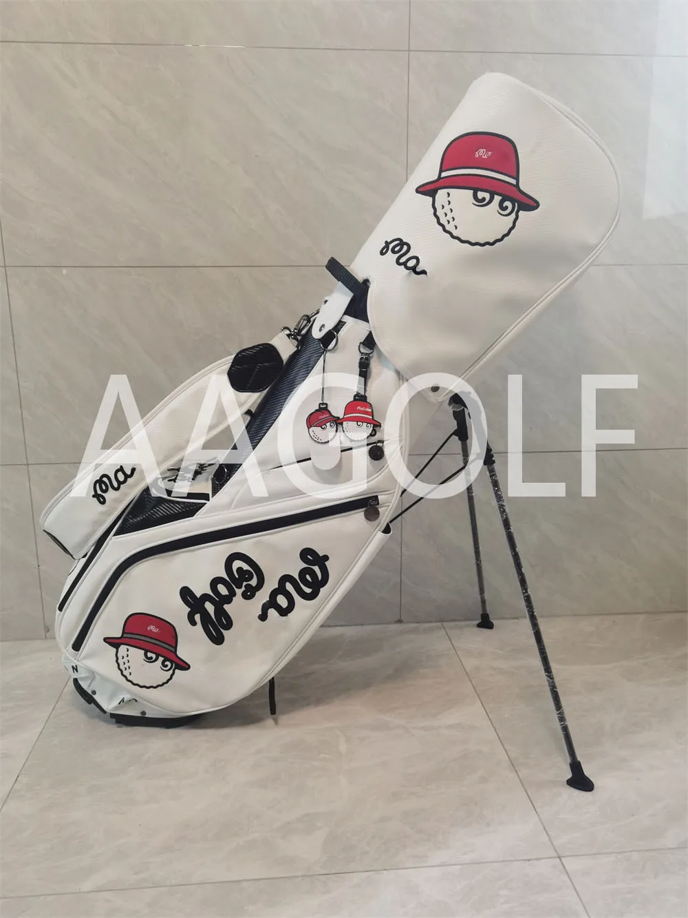 

Golf Bag with Bracket Travel Sport Bag Light Stand Package with 2 Headcovers