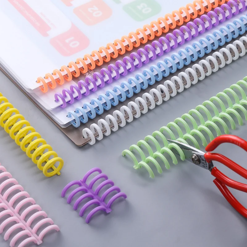 

1-10pcs Plastic 30-Hole Cuttable Loose Leaf Binders Ring Binding Spines Combs 85 Sheets Capacity for DIY Paper Notebook Album