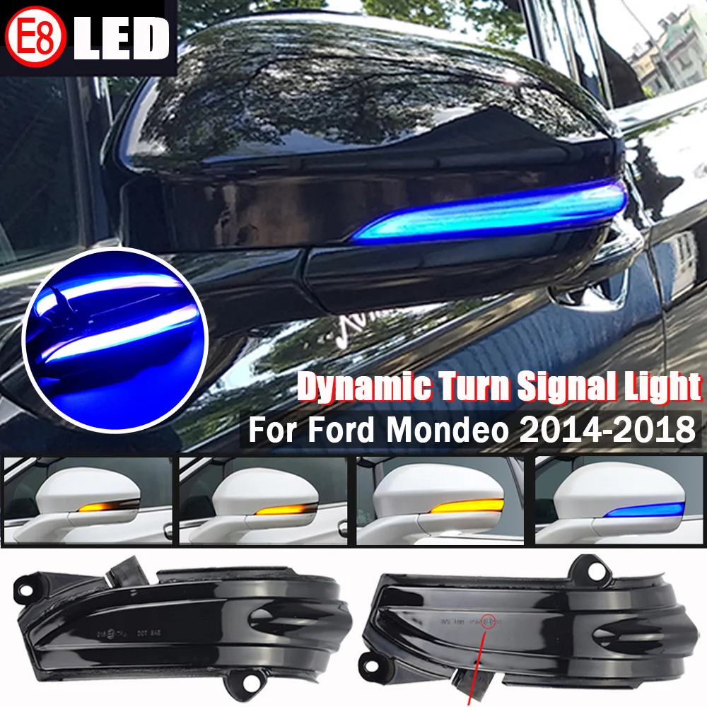 

Светодиодный динамический поворотный сигнал, боковой зеркальный индикатор последовасветильник для Ford Mondeo 2014, 2015, 2016, 2017, 2018, Внешние детали