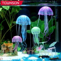 simulation silicone transparent fluorescent jellyfish aquarium decoration ornament artificial jellyfish fish tank decor