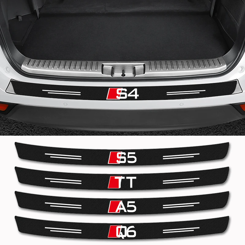 

1pcs Car Boot Protection Carbon Fiber Sticker Trunk Decal for Audi A4 A6 A5 A7 Q7 S3 S4 S5 A4 Q7 TT S8 S7 S6 Sline Accessories