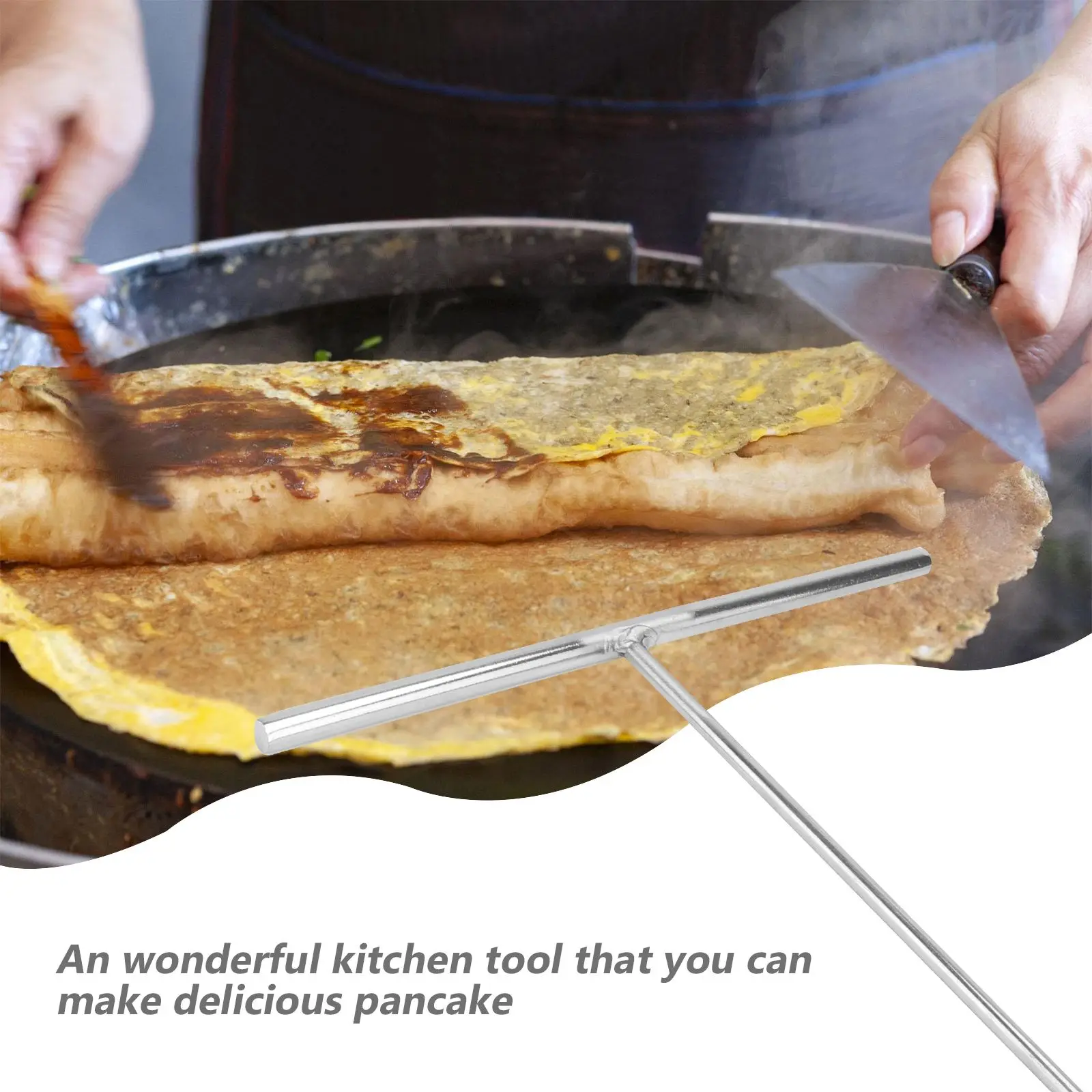 Stainless Steel French Crepe Spreader Pancake Like Batter Spreading Tools Pancake Like Batter  for Bakery Kitchen Size L S images - 6