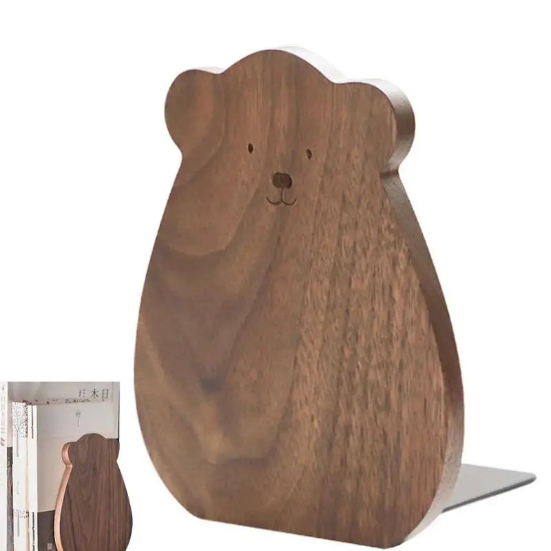 

2022 New Creative Bear Bookends Cute Desktop Bracket Book Stand Multi-function Wooden Book Holder For Magazines Books