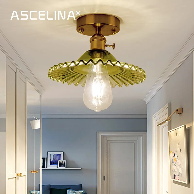 

Japanese Retro Glass Ceiling Lamp Corridor Staircase Porch Entrance Balcony Decoration Ceiling Light Living Room Light Fixture
