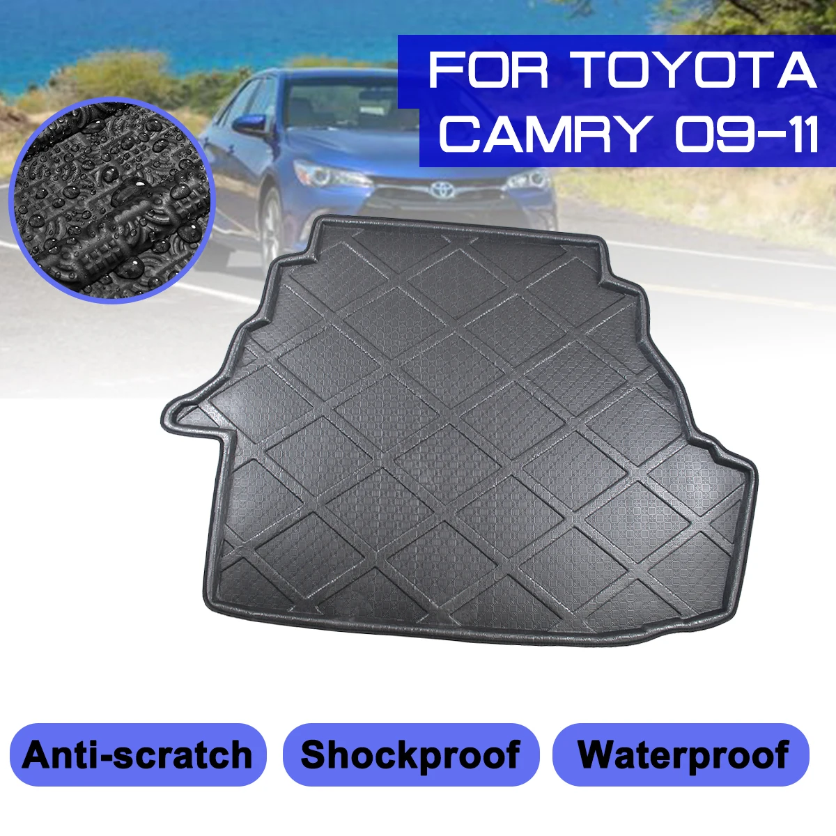 

Car Floor Mat Carpet Rear Trunk Anti-mud Cover For Toyota Camry 2009 2010 2011