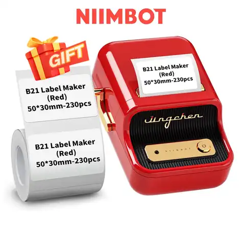 Беспроводной термопринтер Niimbot B21 для этикеток, наклейки, карманный мини-Штрих-код Bluetooth портативный, ценники, принтеры, бесплатное приложен...