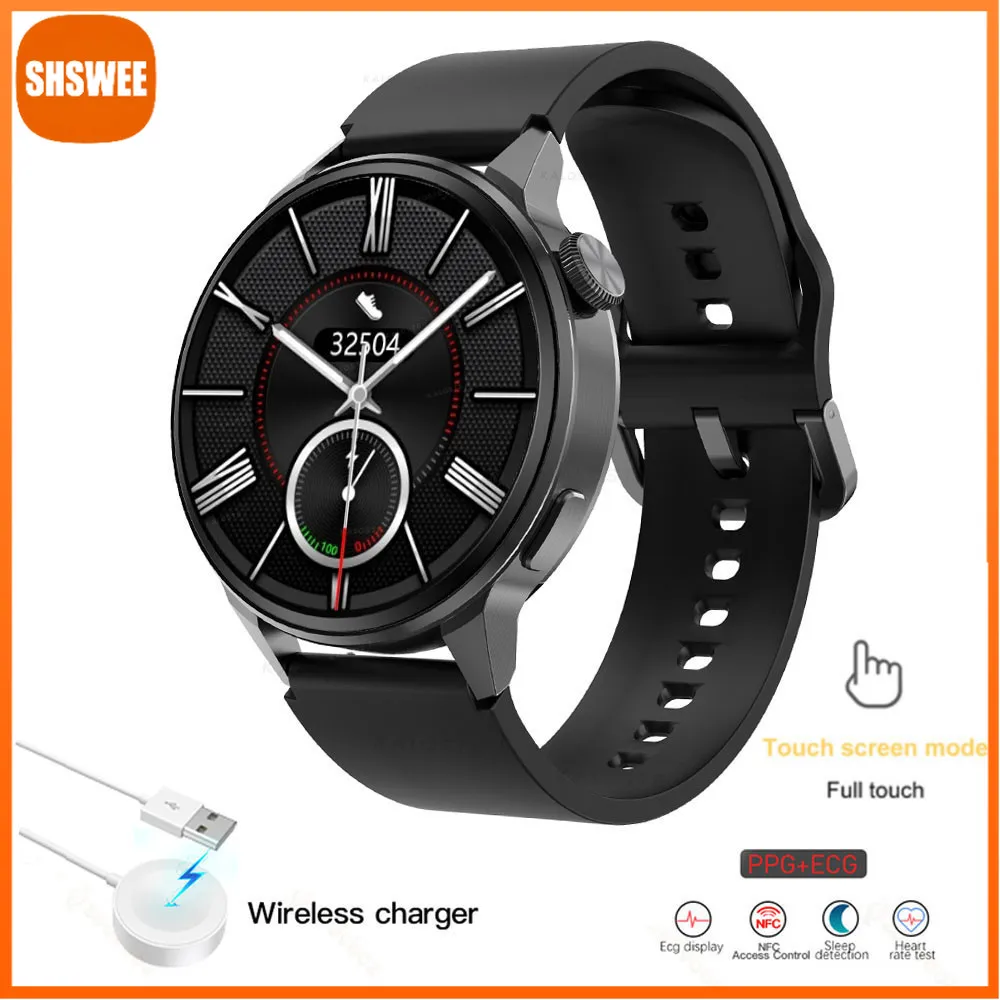 

For Xiaomi Huawei NFC Smart Watch Men GPS Track Watches Women Wireless Charging Custom Dial Call Heart Rate ECG Smartwatch