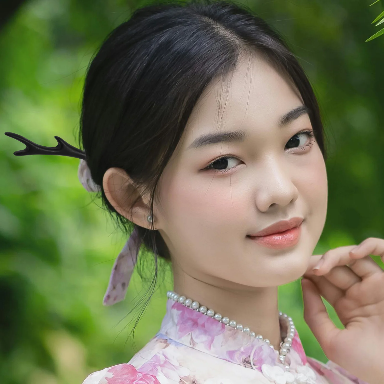 Vintage Japanese Wooden Antler Hair Stick Pin Elegant Retro Chopstick Women hair Accessory for Bun Updo Traditional Hairsty