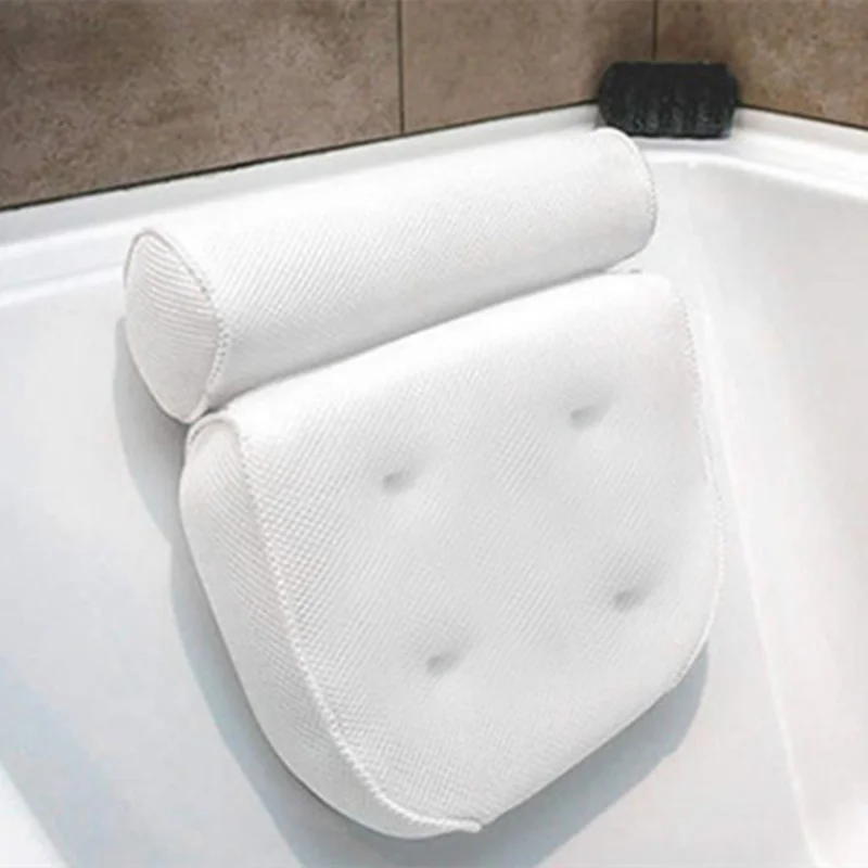 

SPA Non-Slip Bath Pillow with Suction Cups Bathtub Neck Back Support Headrest Pillow Thickened Home Hot Bath Cushion Accersory