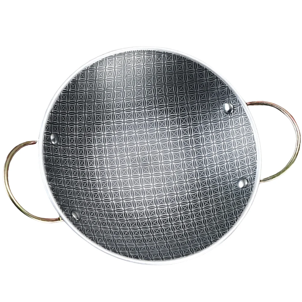 

Pan Pot Cooking Wok Steel Stainless Pans Hot Handle Kitchen Frying Nonstickclad Hex Home Sturdy Wear Resistant Fry Paella Double