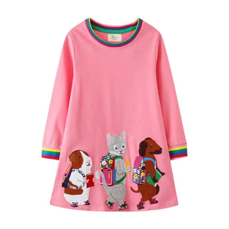 

Jumping Meters New Arrival Animals Embroidery School Wear Autumn Spring Kids Clothes Long Sleeve Fashion Preppy Style Costume