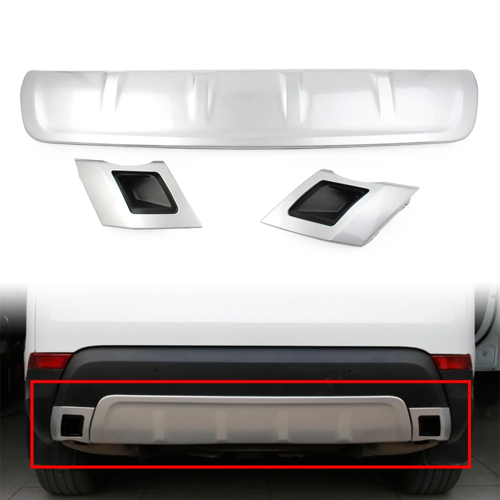 3 шт. серебряная защита заднего бампера автомобиля нижняя защитная пластина