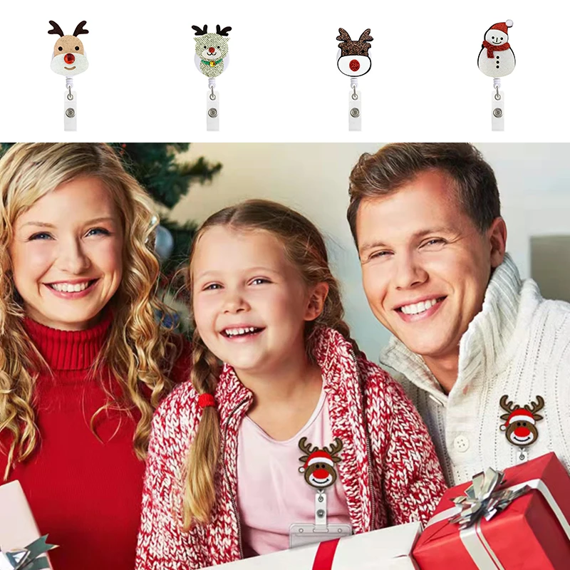 

Christmas Id Cards Key Chain Lanyard Clip Key Ring Retractable Pull Name Label Recoil Badge Belt Rope Holder Heavy Duty Keychain