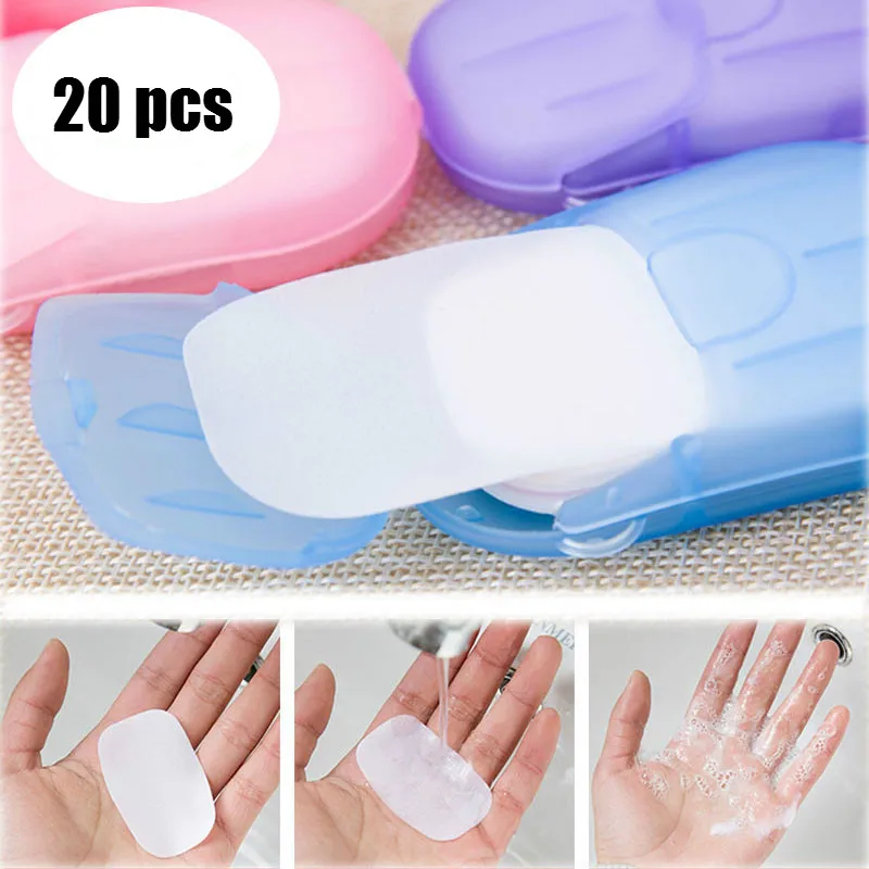 

20PCS Portable Soap Paper Washing Cleaning Hand Disposable Soap Paper Flakes For Kitchen Toilet Outdoor Travel Camping Hiking