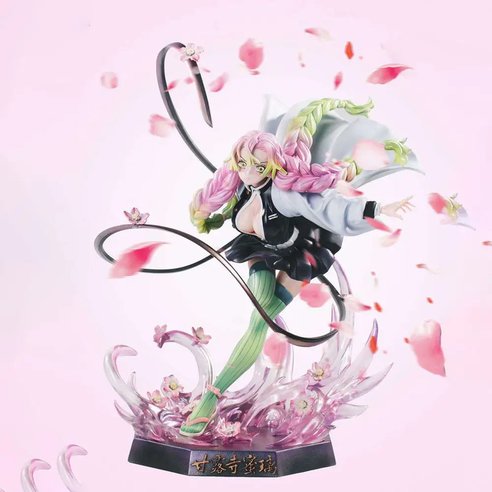 

Bandai Anime Figure Demon Slayer Mitsuli Blade Lianzhu Ganlu Temple Honey Glass Nine Pillars GK Statue Figure Collection Model