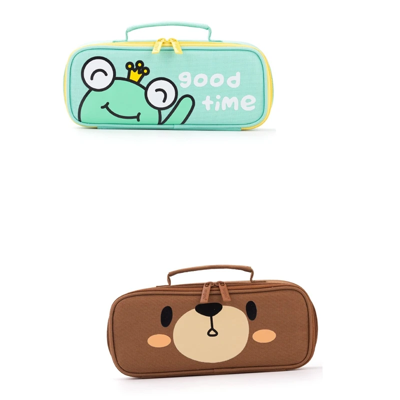 

ANGOO Cute Cartoon Pencil Case Pencil Pouch Portable Multifunction Pen Bag With Compartments For Kids Teen